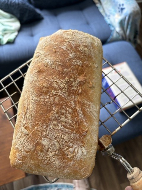 Bread on a cooling rack